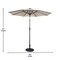 Flash Furniture Montego 9 FT Round Umbrella with 32 Solar LED Lights and Crank and Tilt Functionality in Tan GM-WL-U22002B-TAN-GG - alternate 3